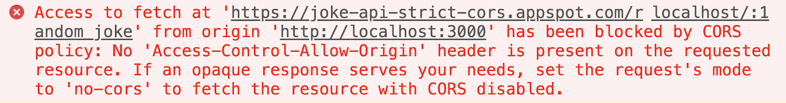 CORS Error